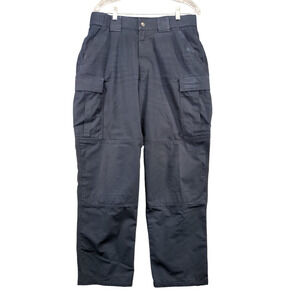 5.11 Tactical Men's Cargo Pants Blue Large Flat Front Multi-Pocket Poly Blend